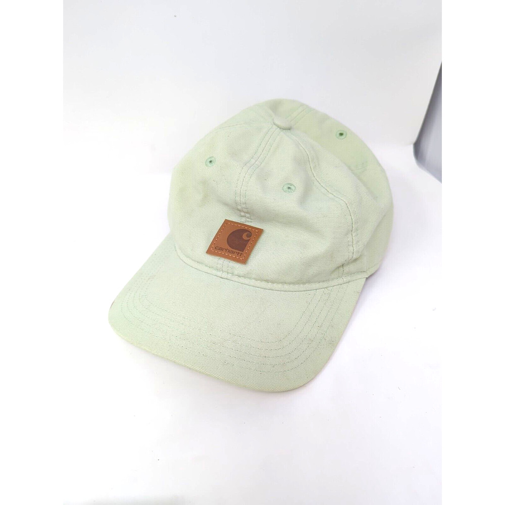 Carhartt Classic Logo Strap Back Cap Men Straw Green Outdoor Adjustable